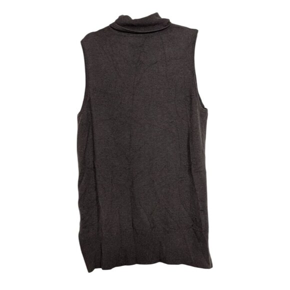 Charter Club 100% Cashmere Turtleneck Womens Size Large Brown Sleeveless Sweater - Picture 6 of 9